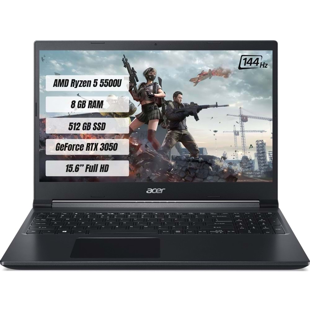 Acer Gaming Aspire 7 A-715-42G AMD Ryzen 5 5500U 8 GB Ram 512 GB m2 SSD RTX3050 Freedos 15.6