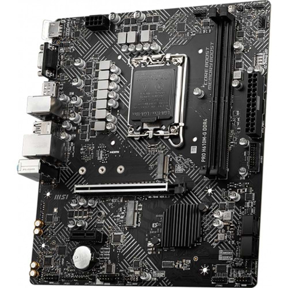 MSI PRO H610M-G DDR4 Intel H610 Soket 1700 DDR4 3200MHz mATX Gaming (Oyuncu) Anakart