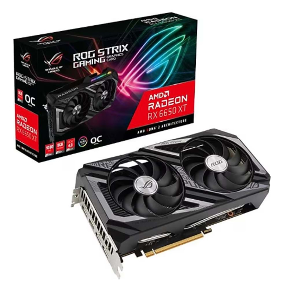 Asus ROG Strix Radeon RX 6650 XT OC V2 ROG-STRIX-RX6650XT-O8G-V2-GAMING 8GB GDDR6 128Bit DX12 Gaming (Oyuncu) Ekran Kartı