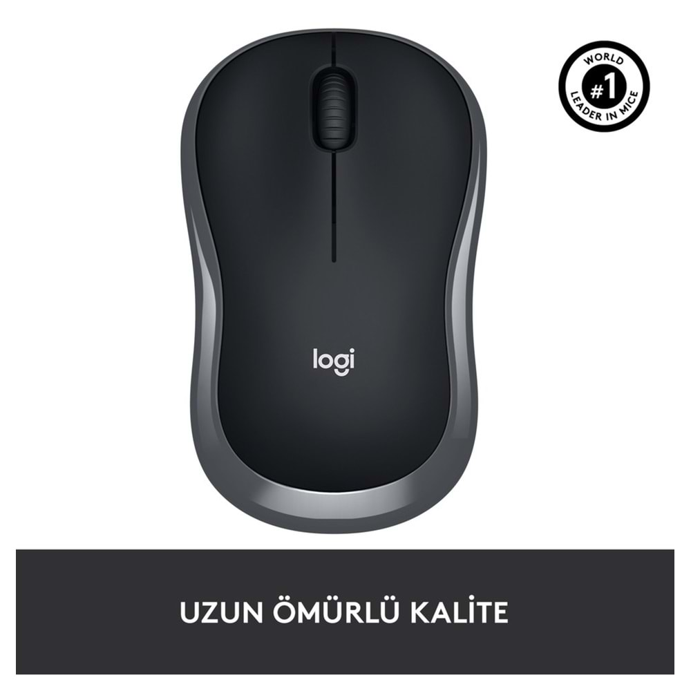 Logitech M185 USB Alıcılı Kompakt Kablosuz Mouse - Gri