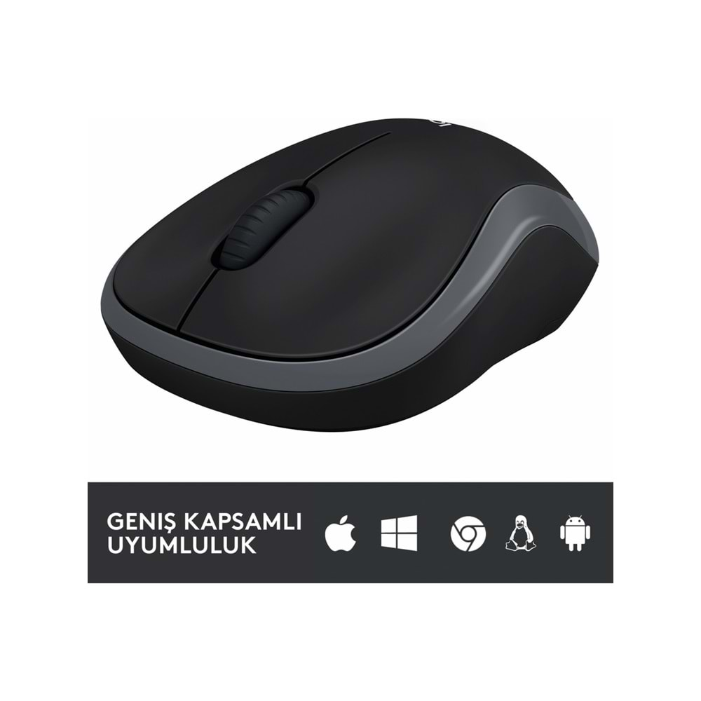 Logitech M185 USB Alıcılı Kompakt Kablosuz Mouse - Gri