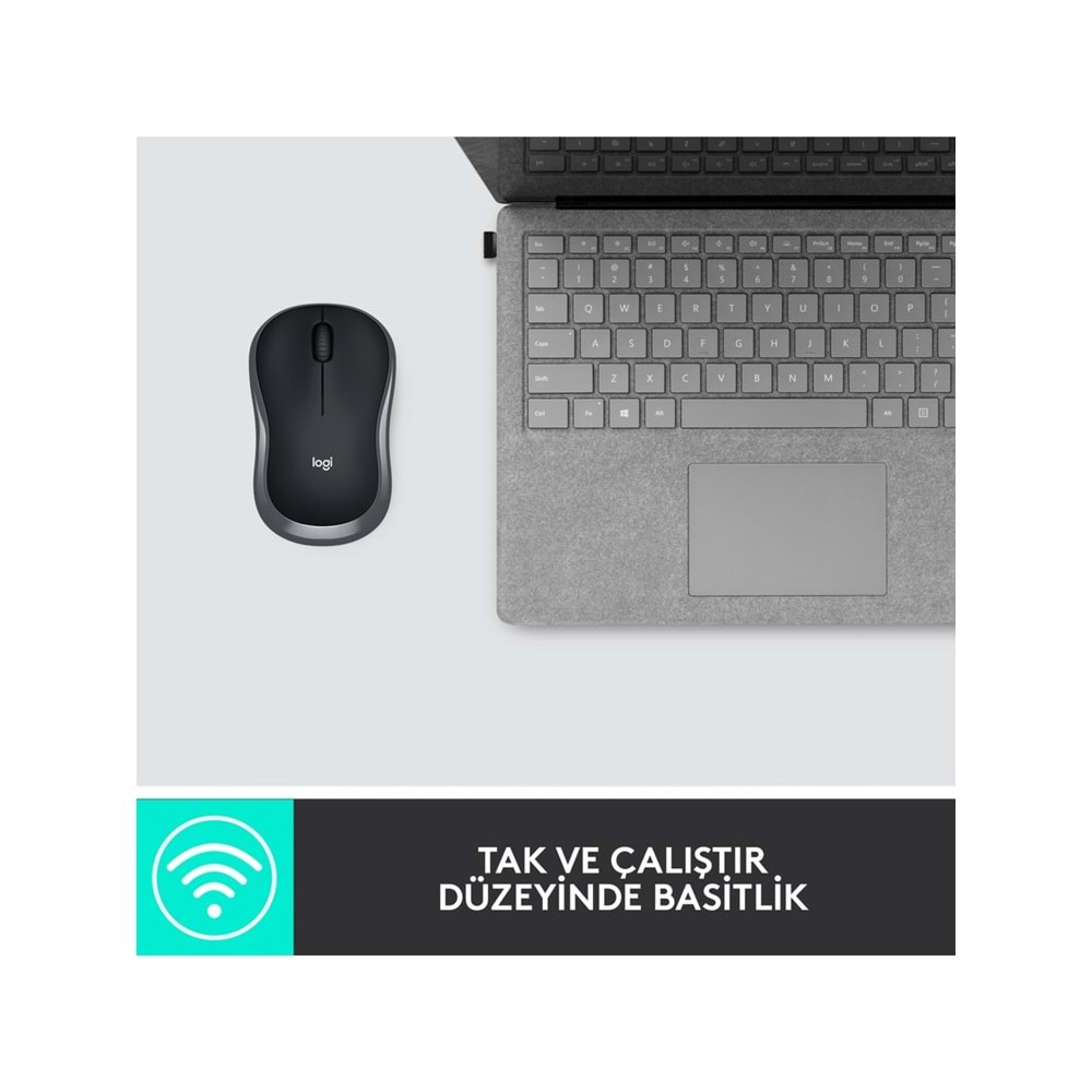 Logitech M185 USB Alıcılı Kompakt Kablosuz Mouse - Gri