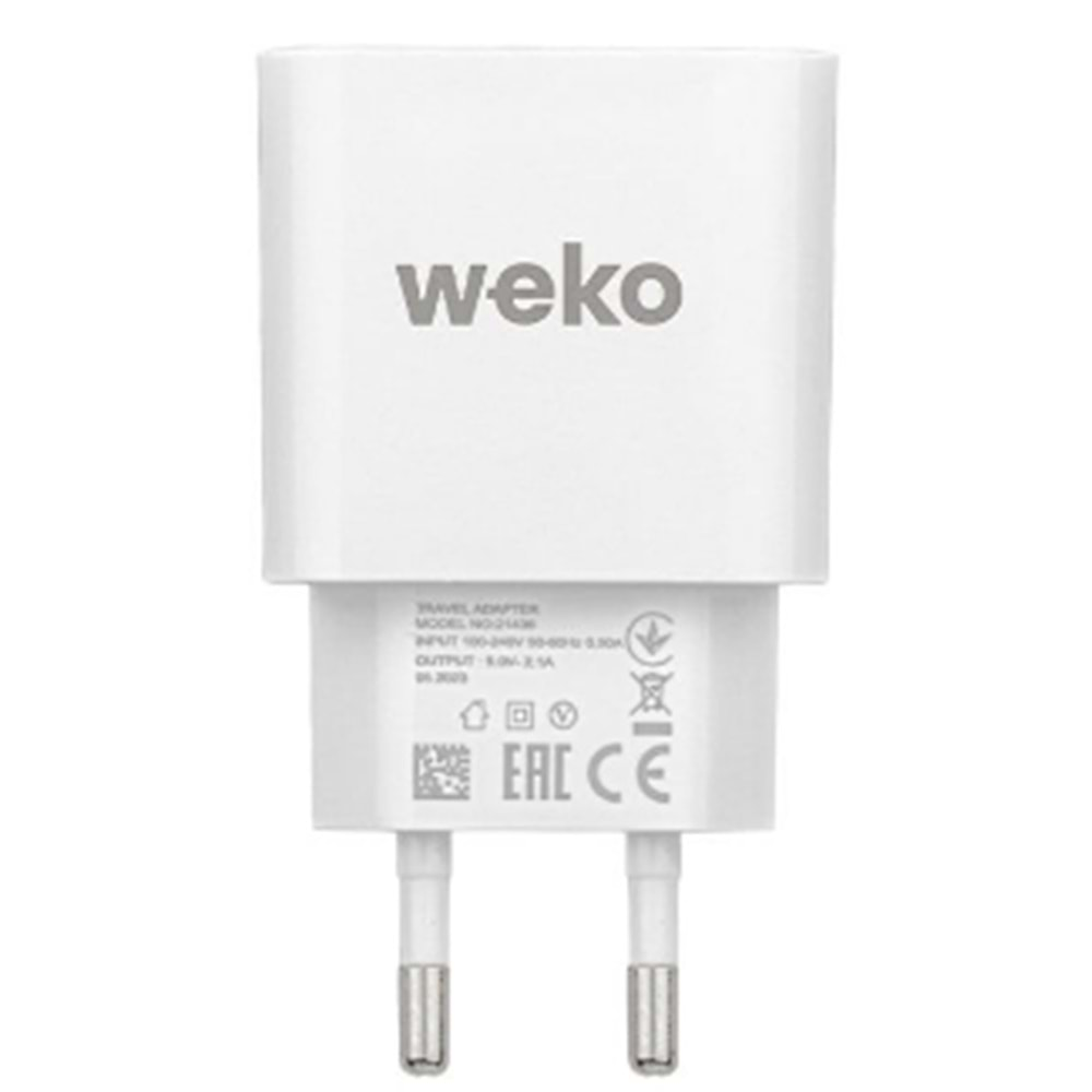 WEKO WK-21436 M7 2.1 AMPER ŞARJ BAŞLIK ADAPTÖRÜ + MICRO USB KABLO