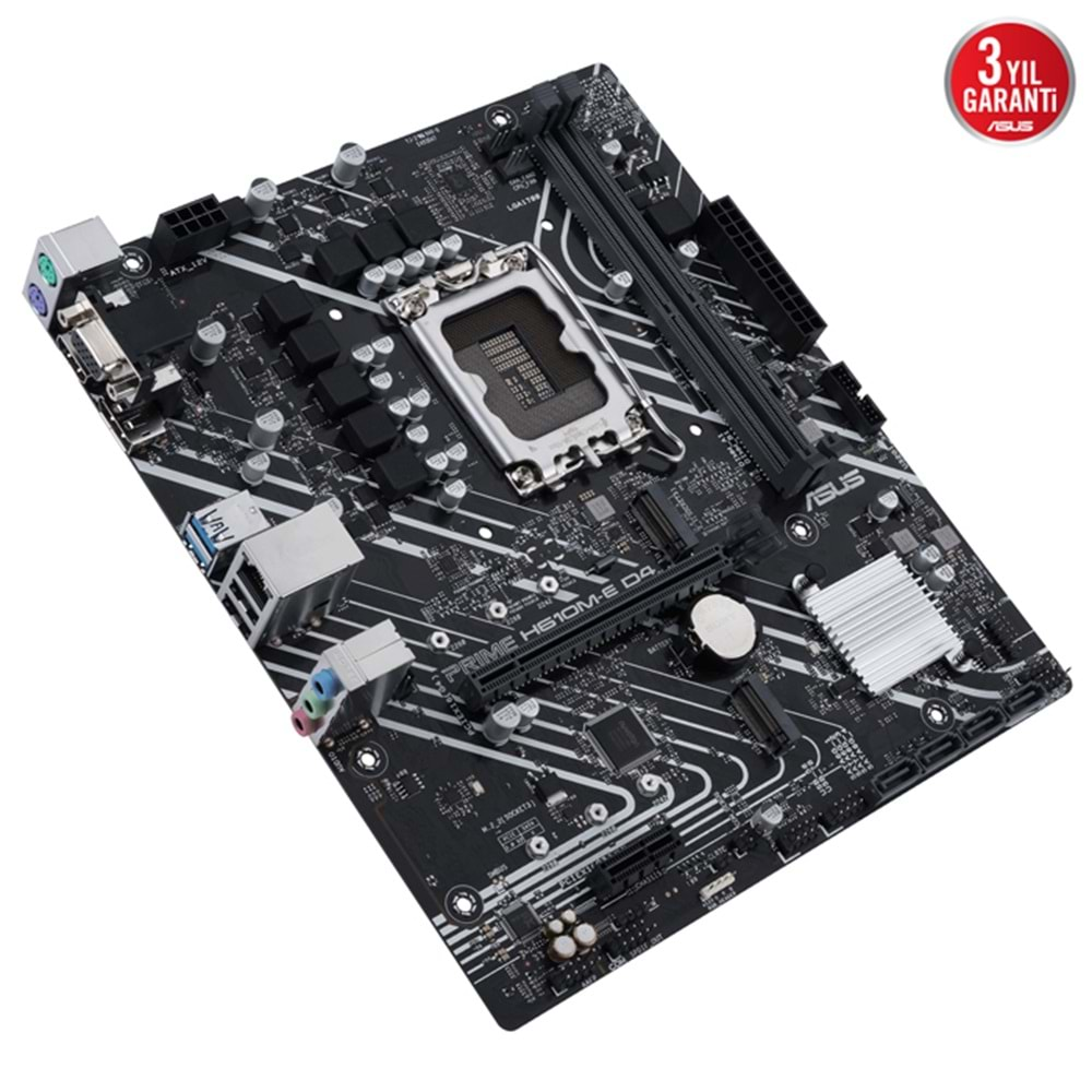 Asus Prime H610M-E D4 Intel H610 Soket 1700 DDR4 3200MHz mATX Gaming (Oyuncu) Anakart