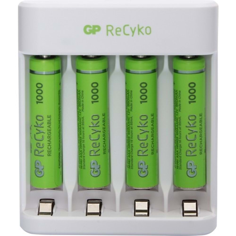 Gp Recyko E411 USB Aa-Aaa Şarj Cihazı Gp Recyko 1000 Serisi Aaa Ince Pil 4'lü
