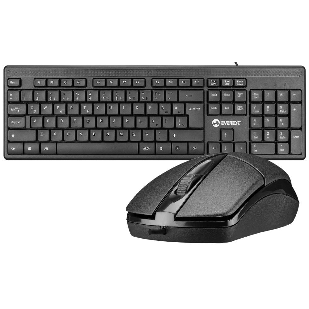 Everest KM-515 Siyah Usb Combo Q Standart Klavye + Mouse Set