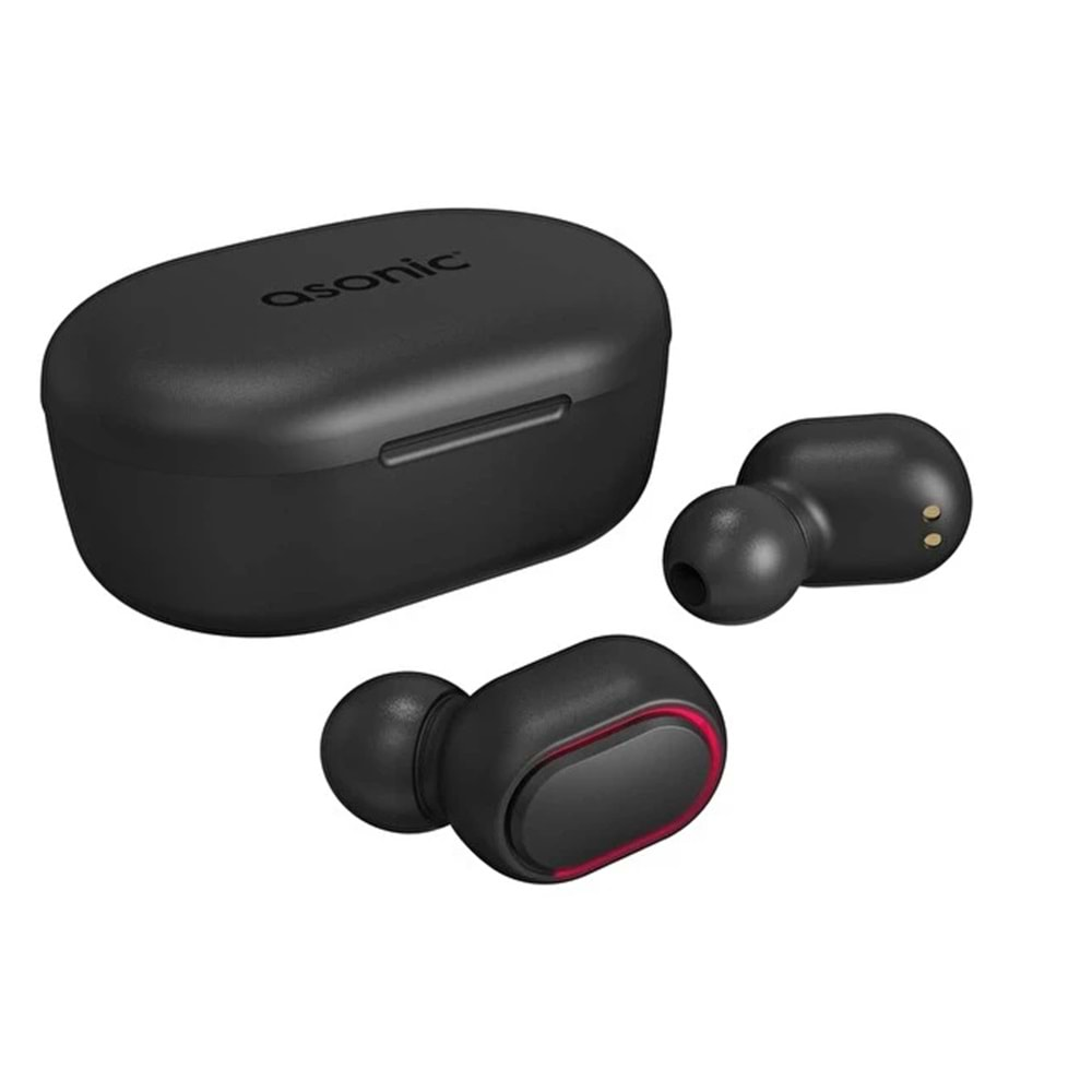 Asonic AS-TWS7S Siyah Mobil Telefon Uyumlu Bluetooth TWS AirPods Mikrofonlu Kulaklık