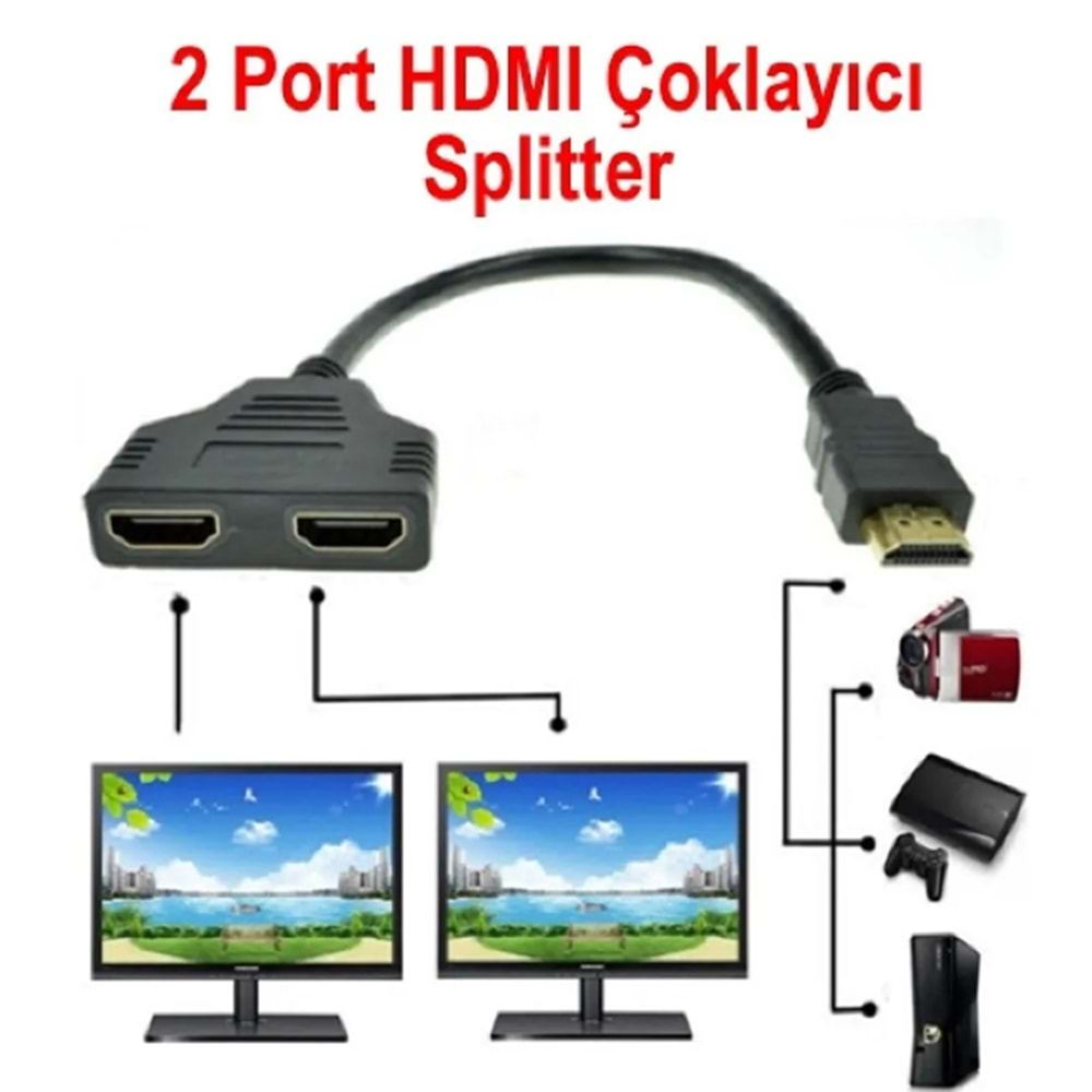 MAXGO 2 Port Hdmi Çoklayıcı Switch Ekran Çoğaltıcı Hub Hdmı Splitter Adaptör 2080