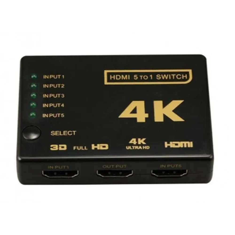 Maxgo Hdmi Çoklayıcı Switch 5 Port Çoğaltıcı 4K Kumandalı Ultra Hd Splitter Çoklu Cihaz Tek Ekranda 2128