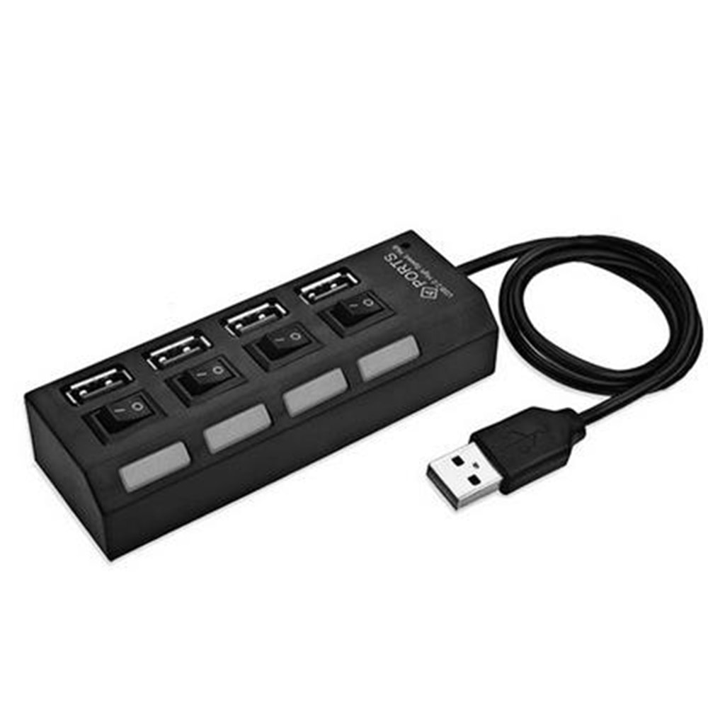 4 Port Usb 2.0 Hub Çoğaltıcı Çoklayıcı Switch Işıklı Anahtarlı AL4863