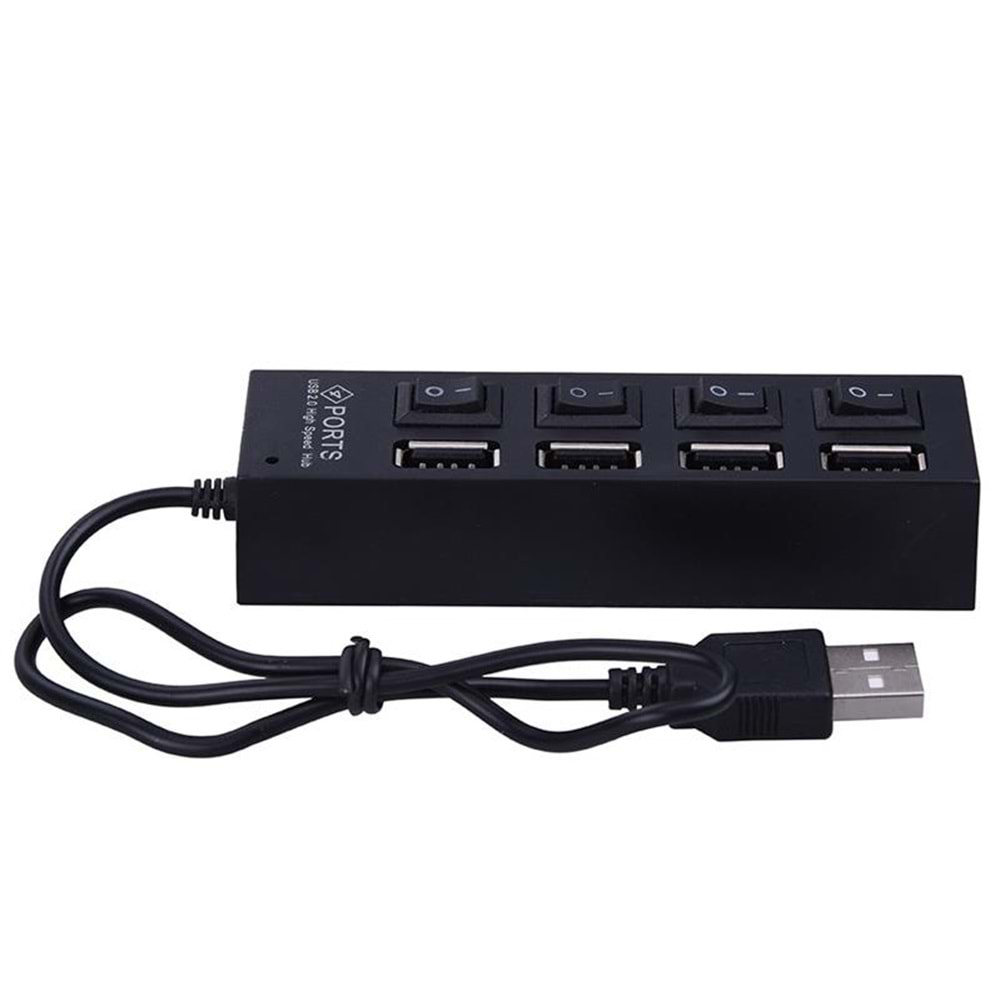 4 Port Usb 2.0 Hub Çoğaltıcı Çoklayıcı Switch Işıklı Anahtarlı AL4863