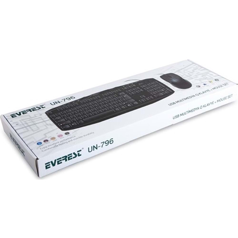 Everest Un-796 Siyah Usb Multi - Media Klavye + Mouse SetEverest