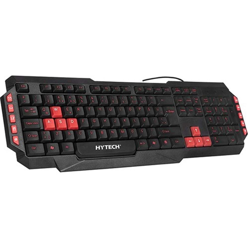 Hytech Hyk-46 Gamy Combo Siyah USB Kırmızı Tuşlu Q Gaming Oyuncu Klavye + Mouse Set