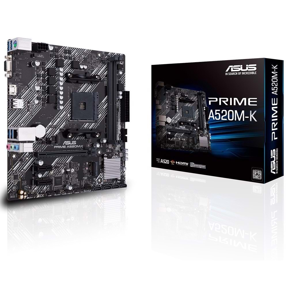 ASUS PRIME A520M-K 4600MHz(OC) DDR4 Soket AM4 M.2 HDMI VGA mATX Anakart