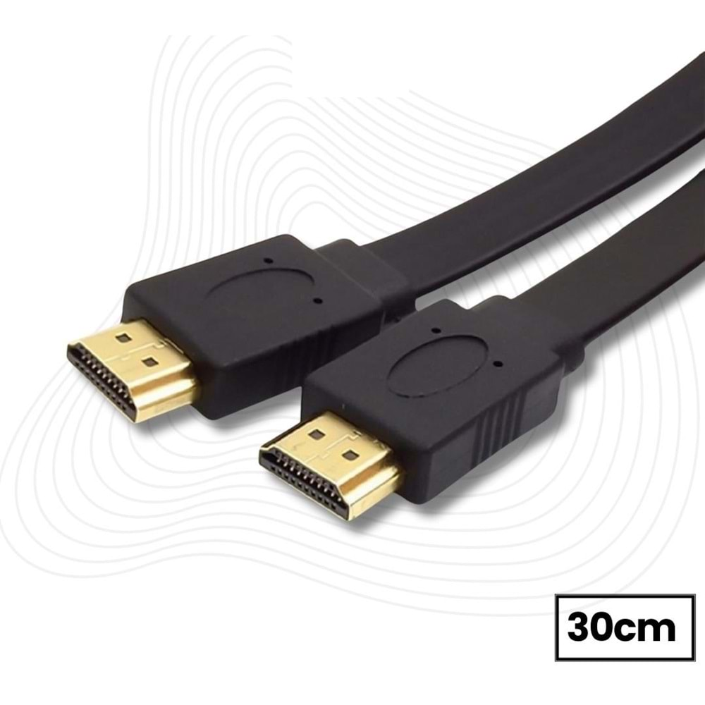 Yassı Flat Slim Hdmi Kablo Uyumlu 4k Full Hd 4k 60hz 2.0 Uyumlu 0.3Mt 4995