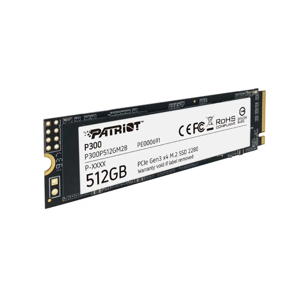 Patriot P300 512GB 1700/1100MB/s NVMe M.2 SSD Disk (P300P512GM28)