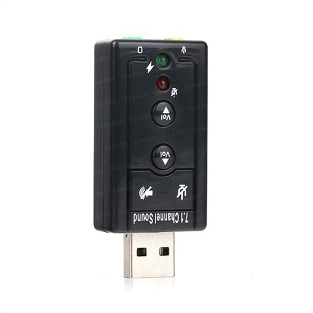 Dark Usb2.0 7.1 Stereo Ses Efektli Ses Kartı (Windows Ve Mac Destekli)(DK-AC-USC71)