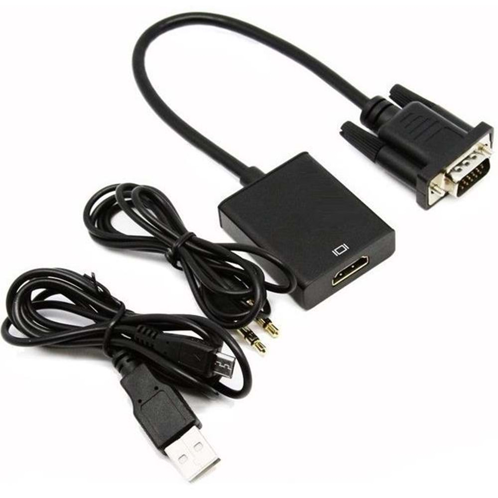 Vga To Hdmi Çevirici Dönüştürücü Adaptör Kablo Ucu Çevirici 4674