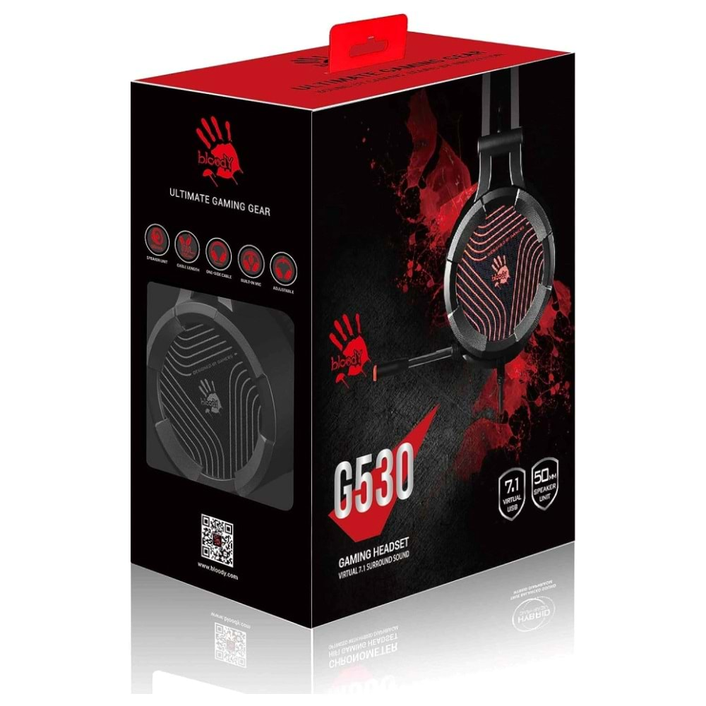 A4Tech Bloody G530 Kablolu 7.1 Surround Siyah Gaming Kulaklık