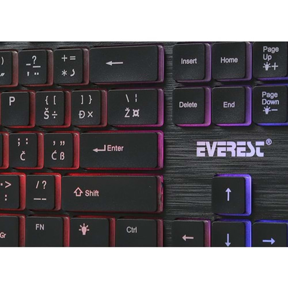 Everest KB-840 Siyah Aydınlatmalı USB LC Layout Slim Klavye