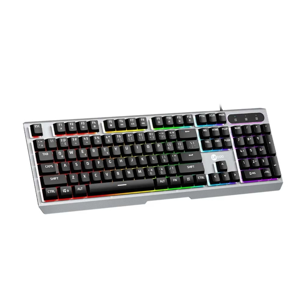 Lenovo Lecoo KB121 Rainbow Mekanik Hisli Membran Türkçe Q Gri Gaming (Oyuncu) Klavye