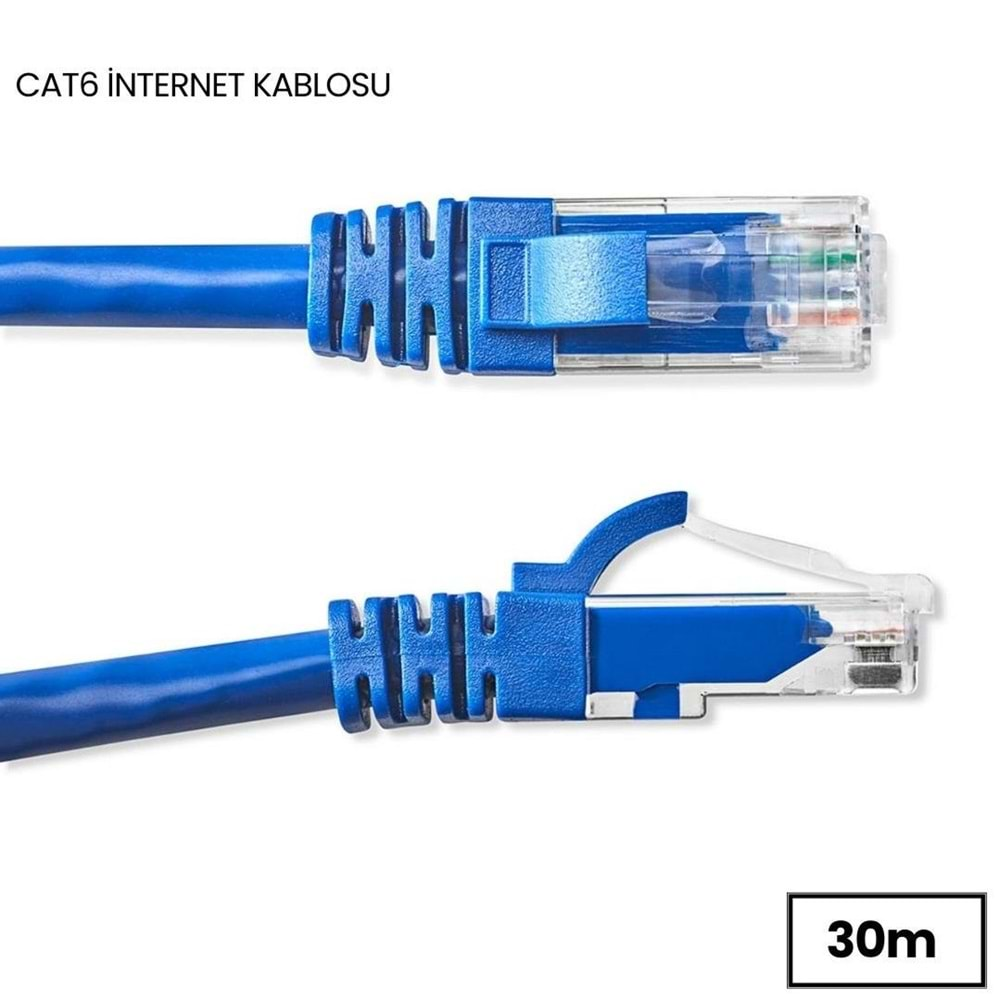 Cat6 İnternet Ethernet Rj45 Lan Kablosu 30 Metre 4613