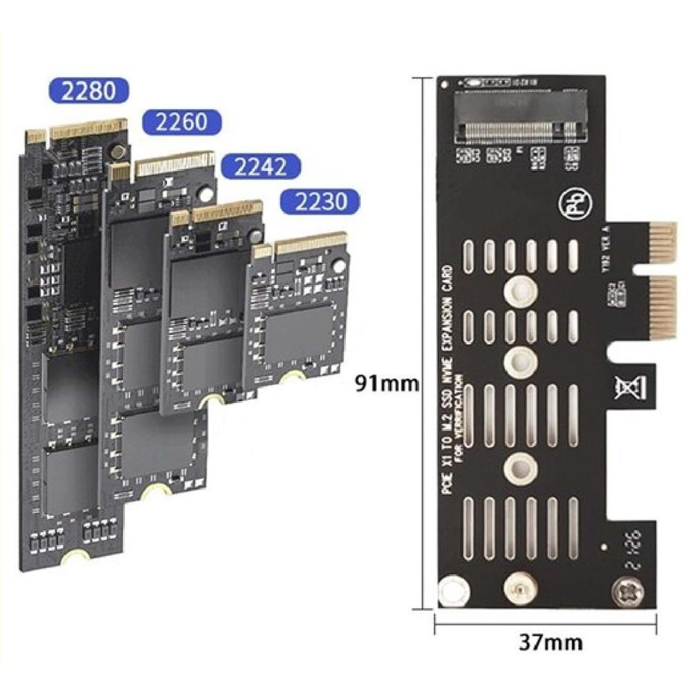 Pci-e Express 3.0 To Nvme Ssd M.2 M Key Çevirici Kart 5225