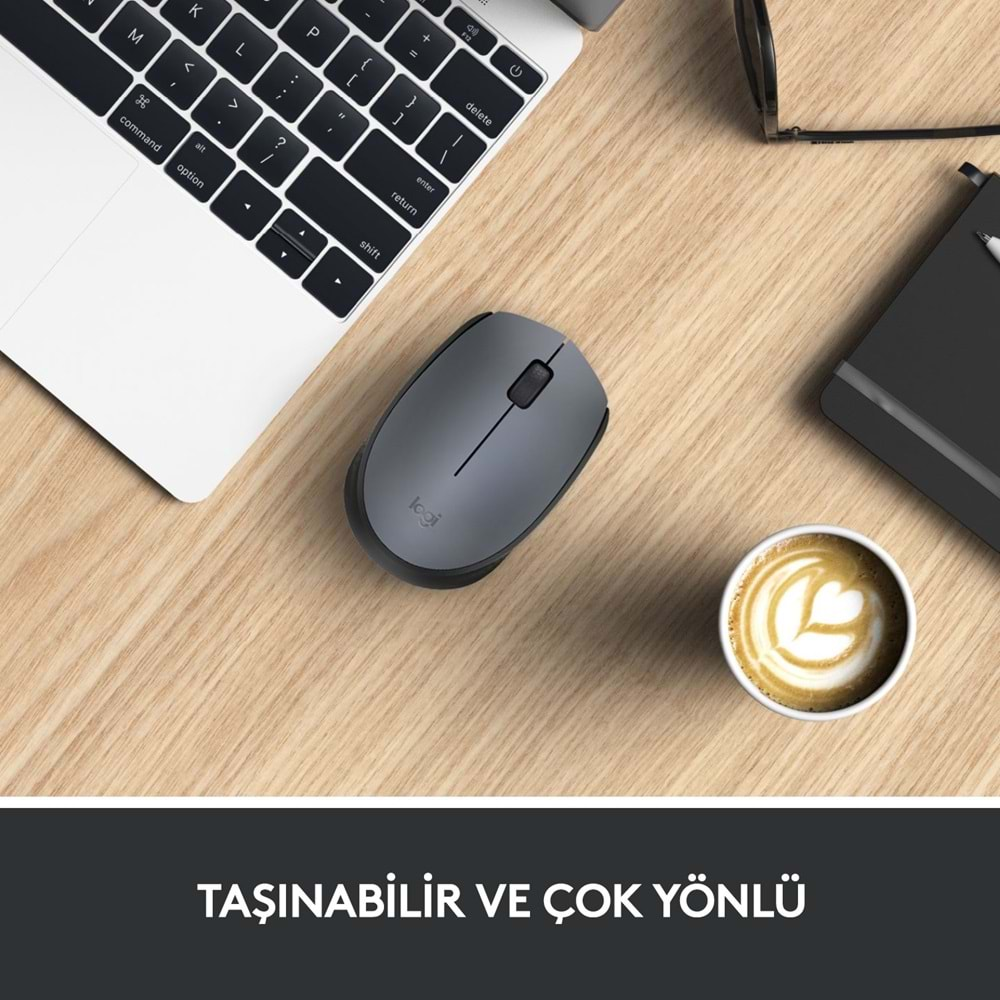 Logitech M170 USB Alıcılı Kablosuz Kompakt Mouse - Gri