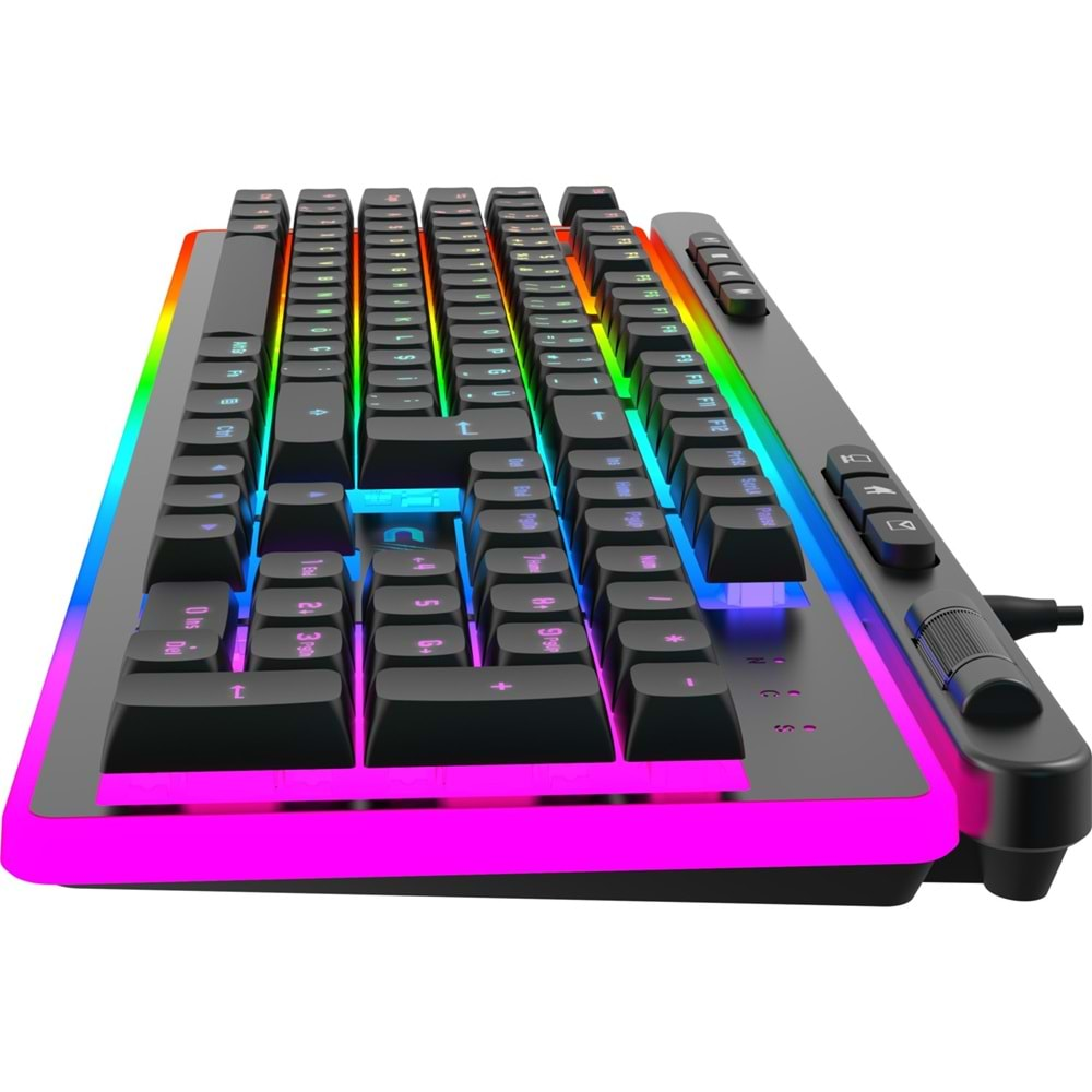 Claw's Nova K1 360° Özelleştirilebilir Rgb & Yazılımlı Full Membran 104+7 Tuşlu Ekstra Multimedya / Rollover Ses Kontrol Mekanizmalı Gaming Klavye