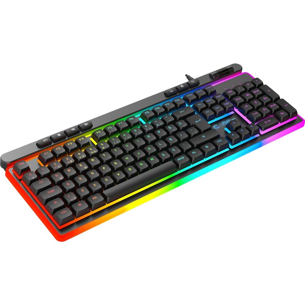 Claw's Nova K1 360° Özelleştirilebilir Rgb & Yazılımlı Full Membran 104+7 Tuşlu Ekstra Multimedya / Rollover Ses Kontrol Mekanizmalı Gaming Klavye