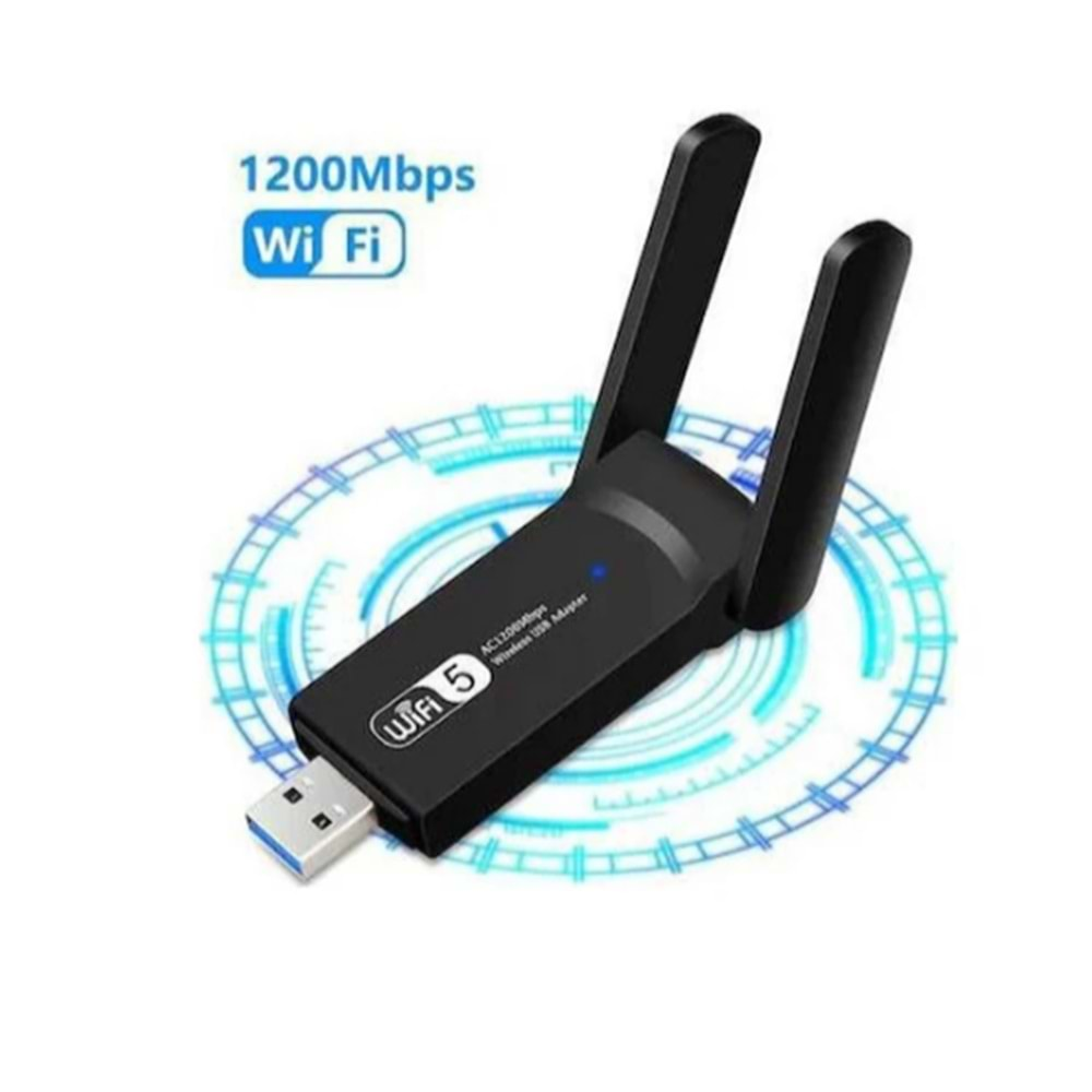 Gomax AC1200 Mbps Dual Band USB 3.0 Kablosuz Wi-Fi Alıcı Adaptör