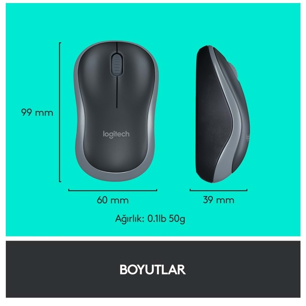 logitech Mk270 920-004525 Nano Usb Q Tr Optik Siyah Kablosuz Klavye Mouse Set