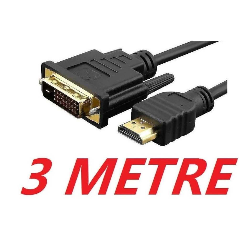 Hdmi To Dvi 24+1 Çevirici Çift Yönlü Monitör Kablosu 3 Metre 4633