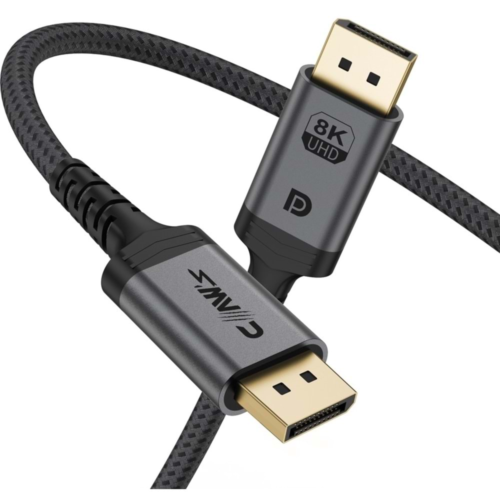 Claw's 8K UHD DisplayPort v1.4 32.4 Gbps / 24K Gold / Alüminyum Gövdeli 8K 60Hz-4K 120Hz-2K 240HZ-FHD 240Hz Destekli