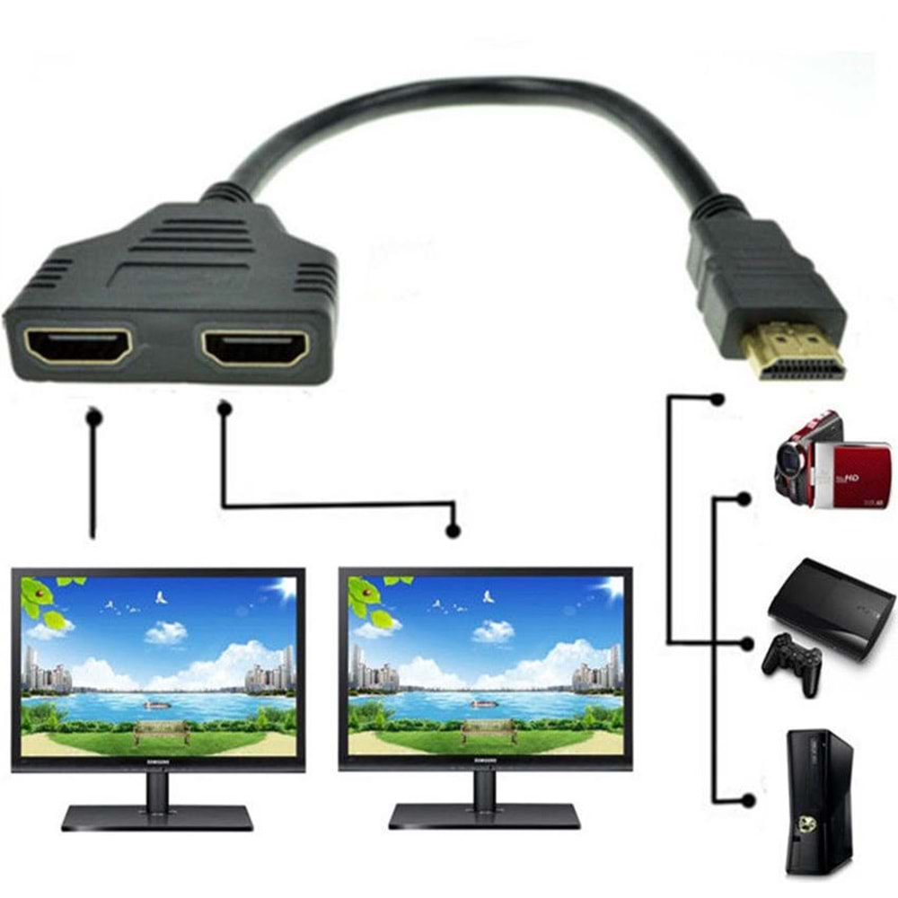 2 Port Hdmi Splitter Switch Çoklayıcı Çoklu Ekran 4664