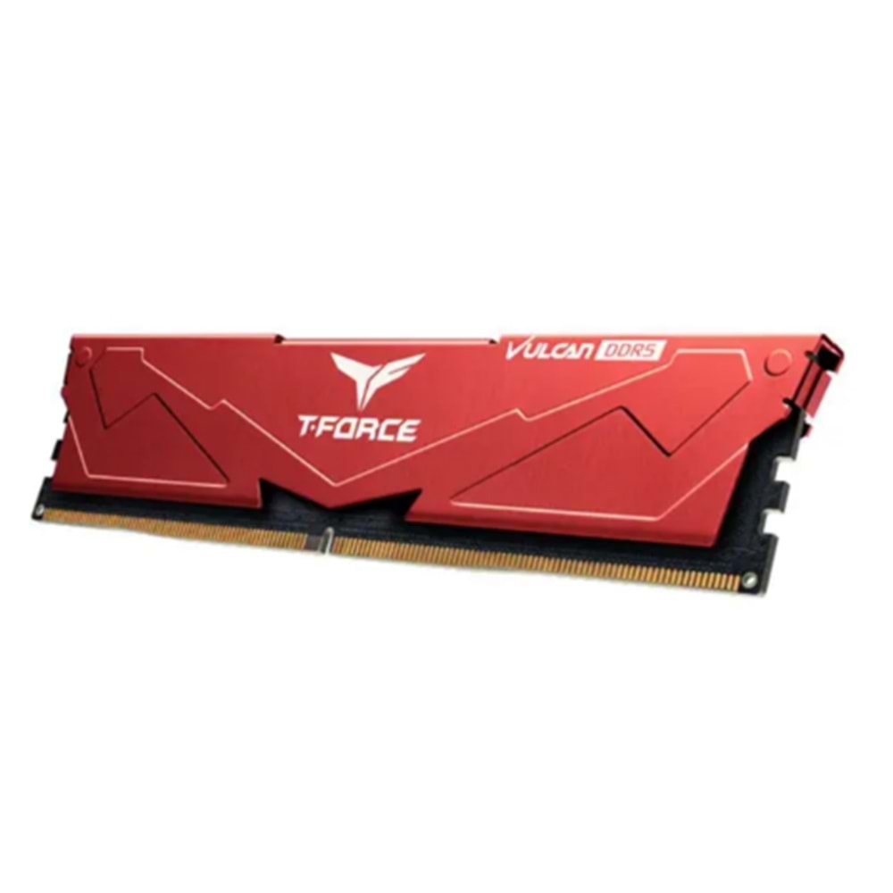 Team T-Force Vulcan Red 16GB (1x16GB) 6000Mhz DDR5 CL38 Kırmızı Gaming Ram (FLRD516G6000HC38A01)