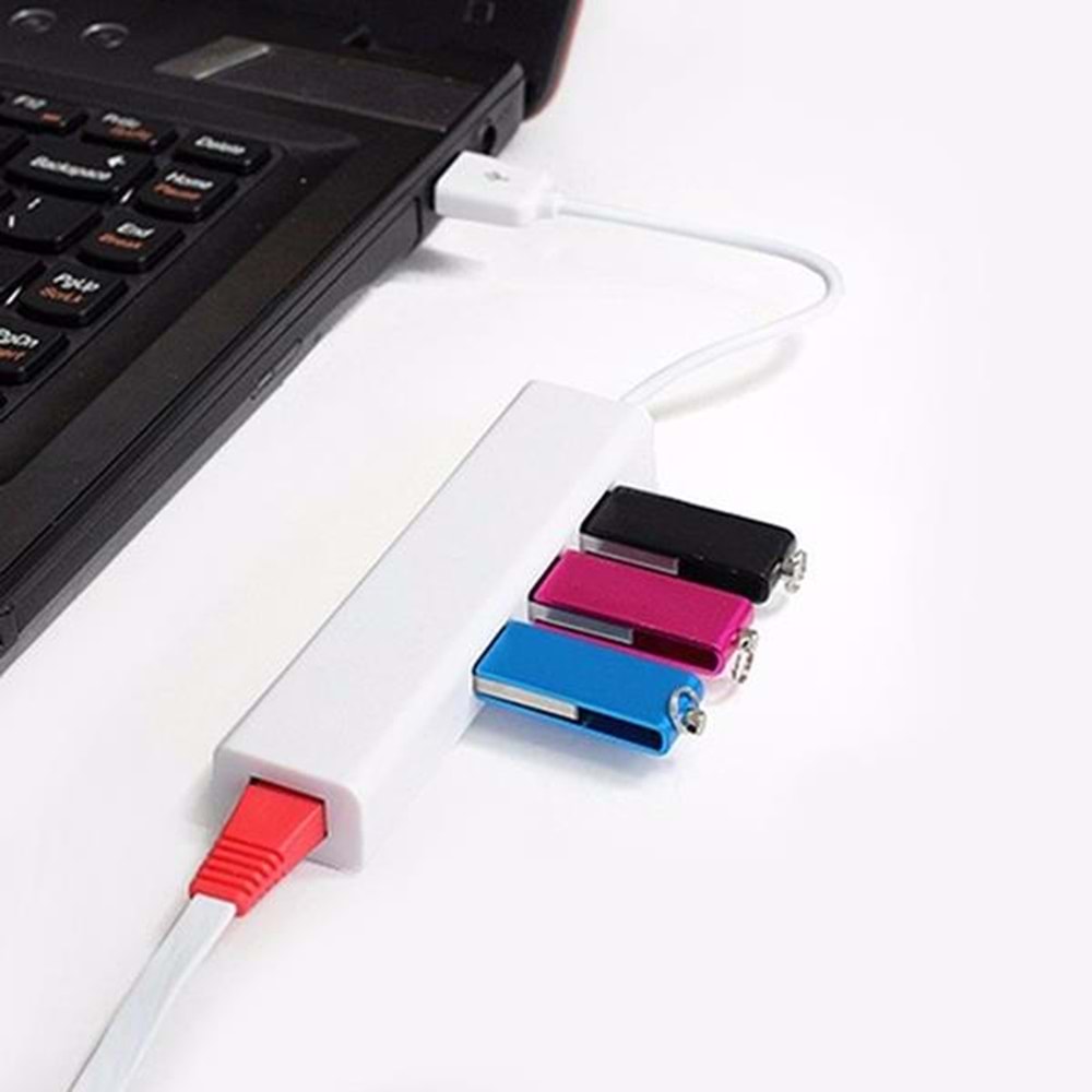 Usb Hub Çoklayıcı Ethernet Lan internet Çevirici Dönüştürücü Adaptör 4517