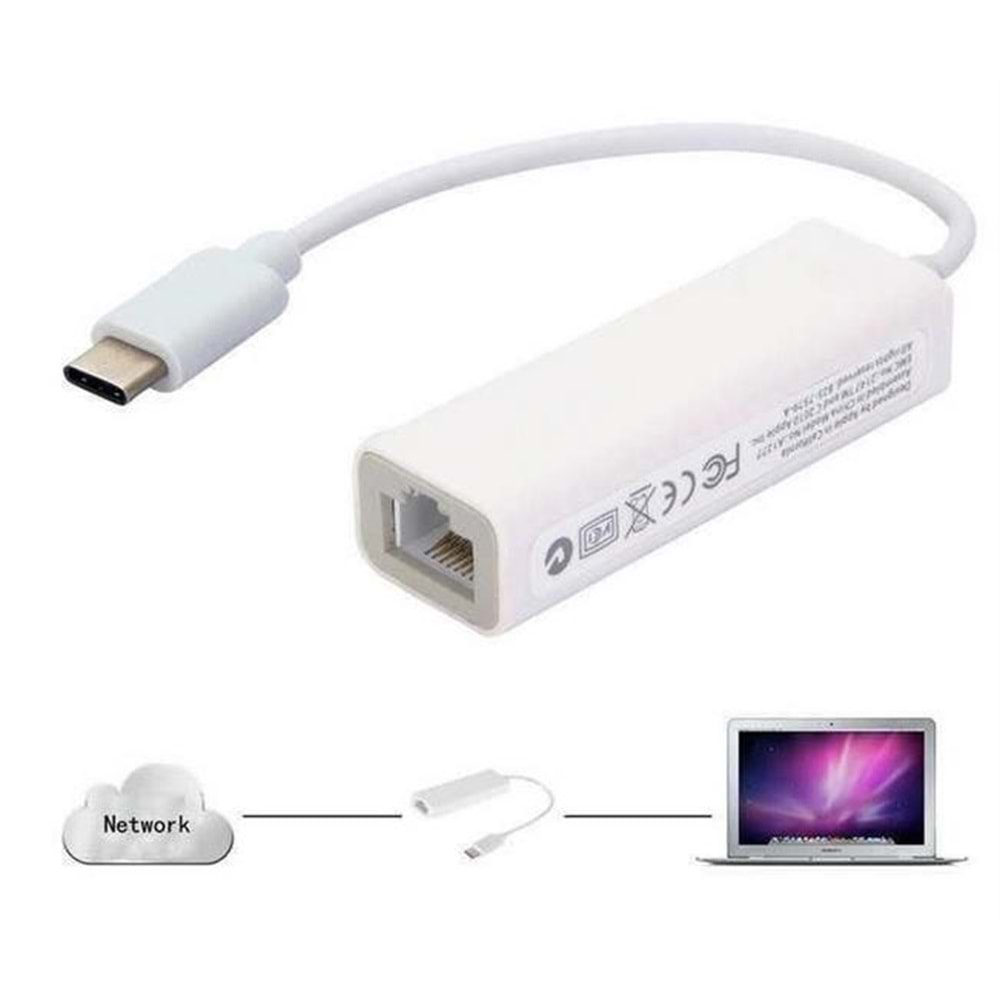 Usb 3.1 Type C To Ethernet Çevirici Dönüştürücü Adaptör 4900