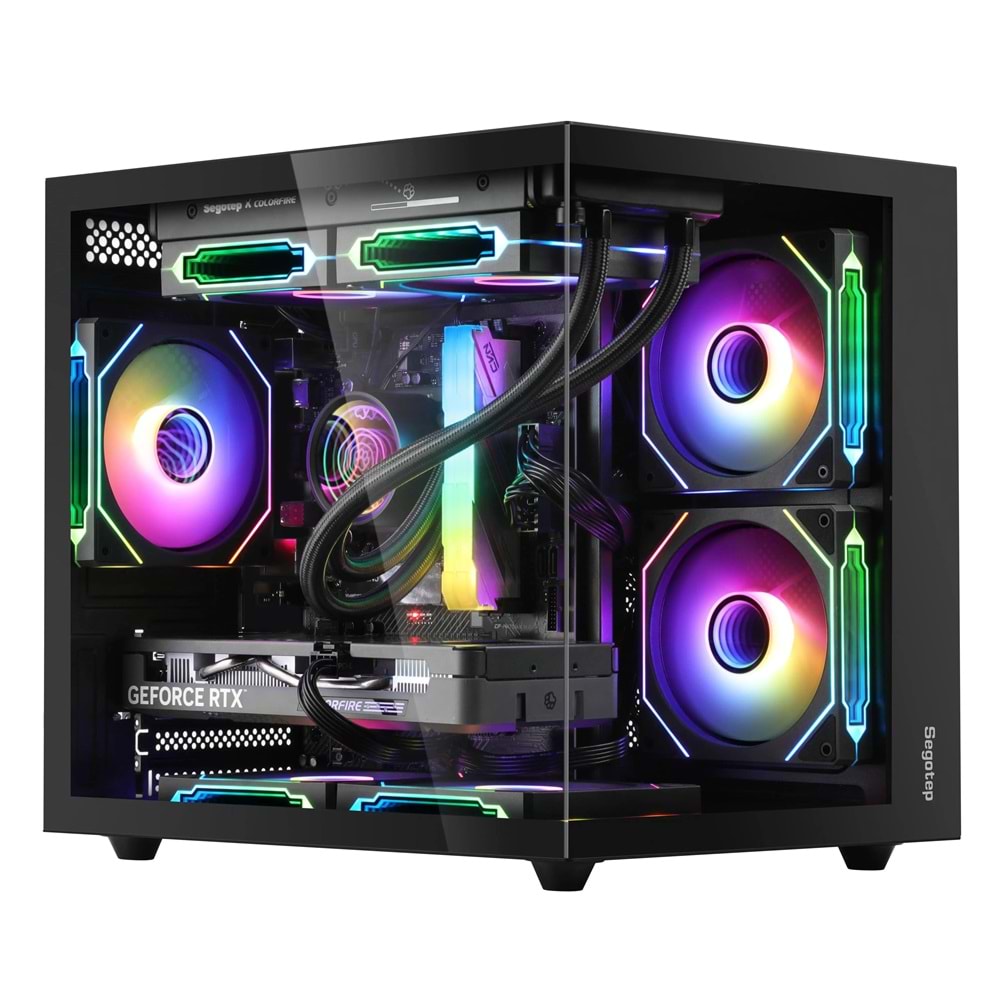 Segotep Brave W1 Siyah 750W 80+ Bronze PCIE 5.0 Midi Tower Gaming (Oyuncu) Kasa Brave W1 Siyah 750W 80+ Bronze PCIE 5.0 Midi Tower Gaming (Oyuncu) Kasa