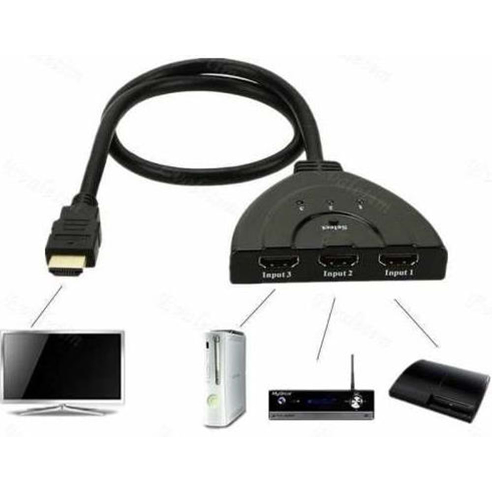 Hdmi Çoklayıcı Switch 3 Port Çoğaltıcı 4586