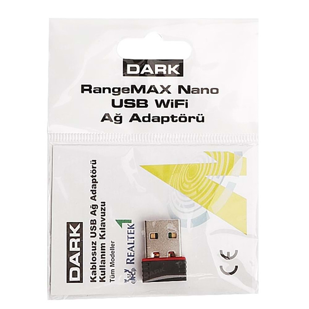 Dark RangeMax Nano 150Mbps 802.11b/g/n Kablosuz Ağ Adaptörü (DK-NT-WDN150NAN5)