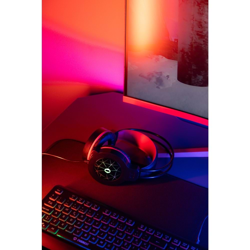 Snopy SN-GX7 CRAZY Siyah USB Ledli Mikrofonlu Oyuncu Kulaklığı