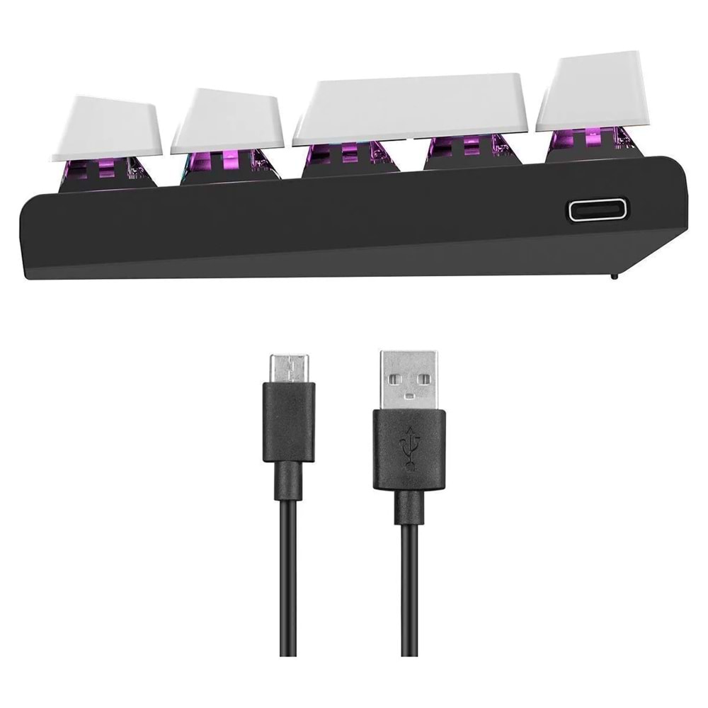 Everest Parley Beyaz/siyah Rainbow Aydınlatma Türkçe Q Blue Switch Elektronik Mekanik Gaming Oyuncu Klavyesi