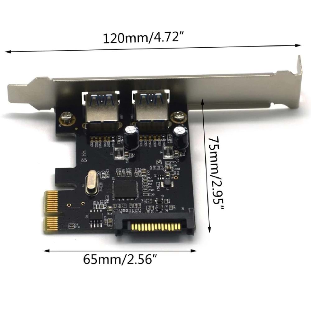 Pci-e Express Usb 3.0 Hub 2 Port Molex Sata Çoklayıcı Çoğaltıcı 4459