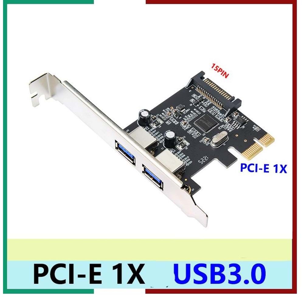 Pci-e Express Usb 3.0 Hub 2 Port Molex Sata Çoklayıcı Çoğaltıcı 4459