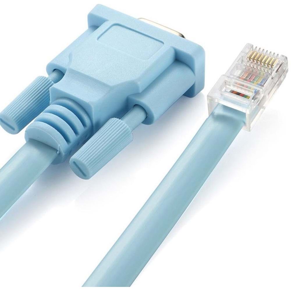 RJ45 To RS232 9 Pin CAT5E 6 Çevirici Dönüştürücü Adaptör Ethernet Kablosu 4335
