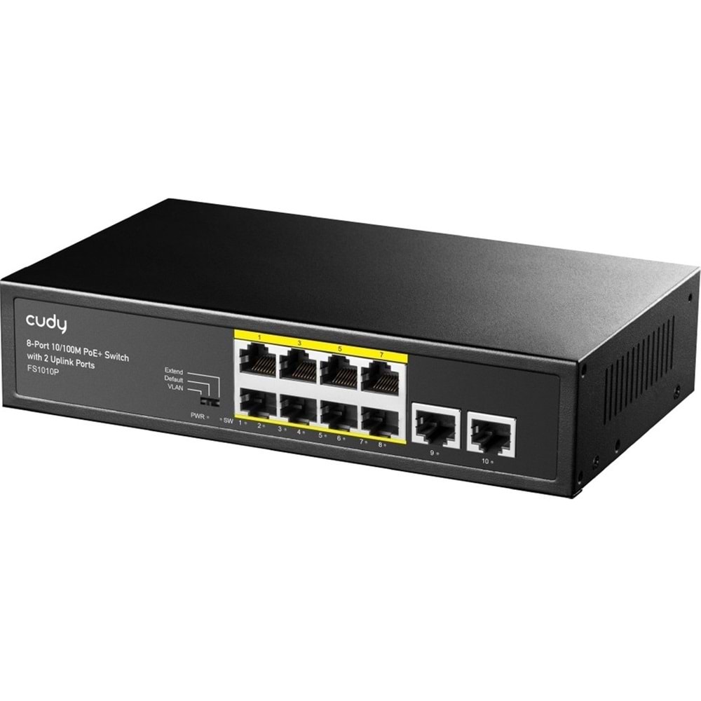Cudy FS1010P 8 Port 10/100MBPS 120W Poe+, 2 Uplink Rack Mount Metal Switch