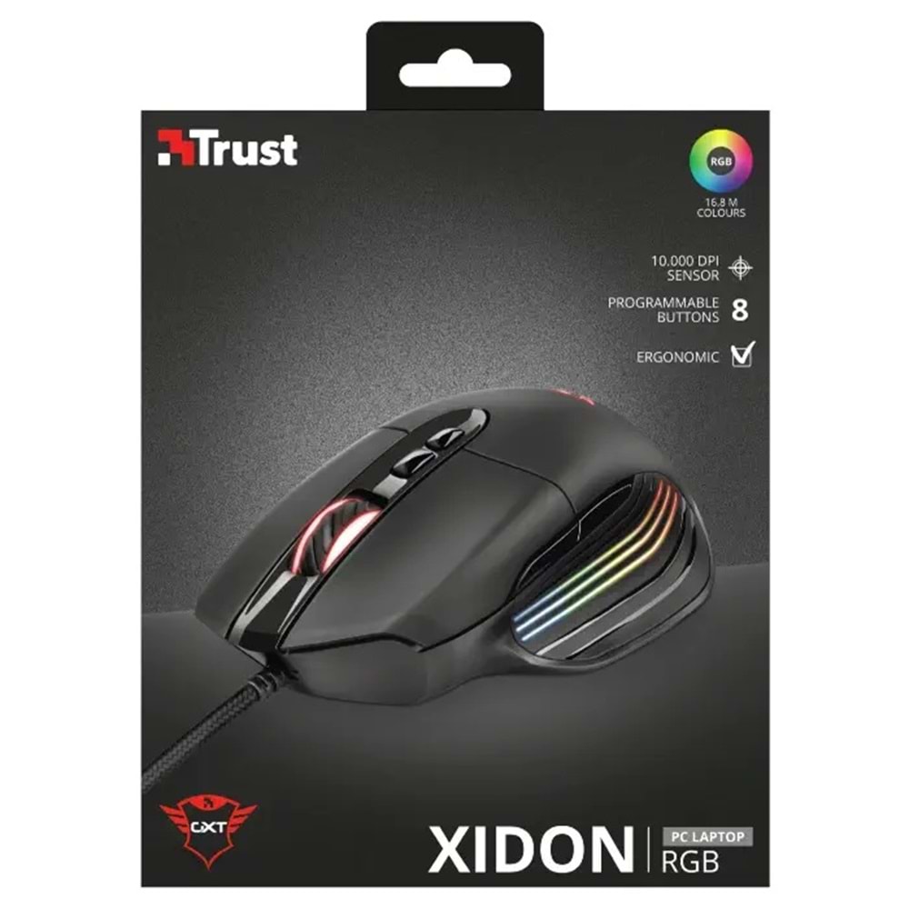 Trust GXT 940 Xidon 23574 10.000 DPI 8 Tuş Optik RGB Kablolu Gaming (Oyuncu) Mouse