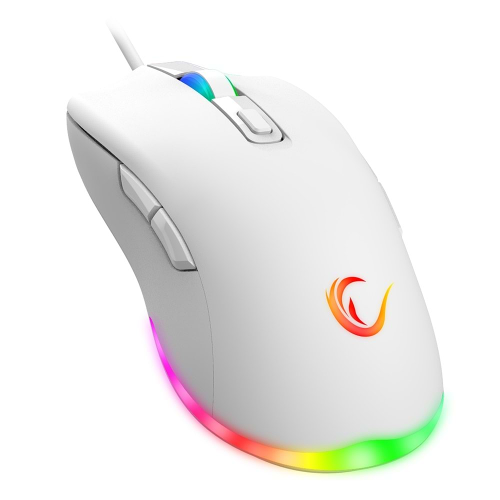 Rampage KM-RX7 Fortuna Beyaz Rainbow TR Q 8 Tuş 6400 DPI Klavye Mouse Set