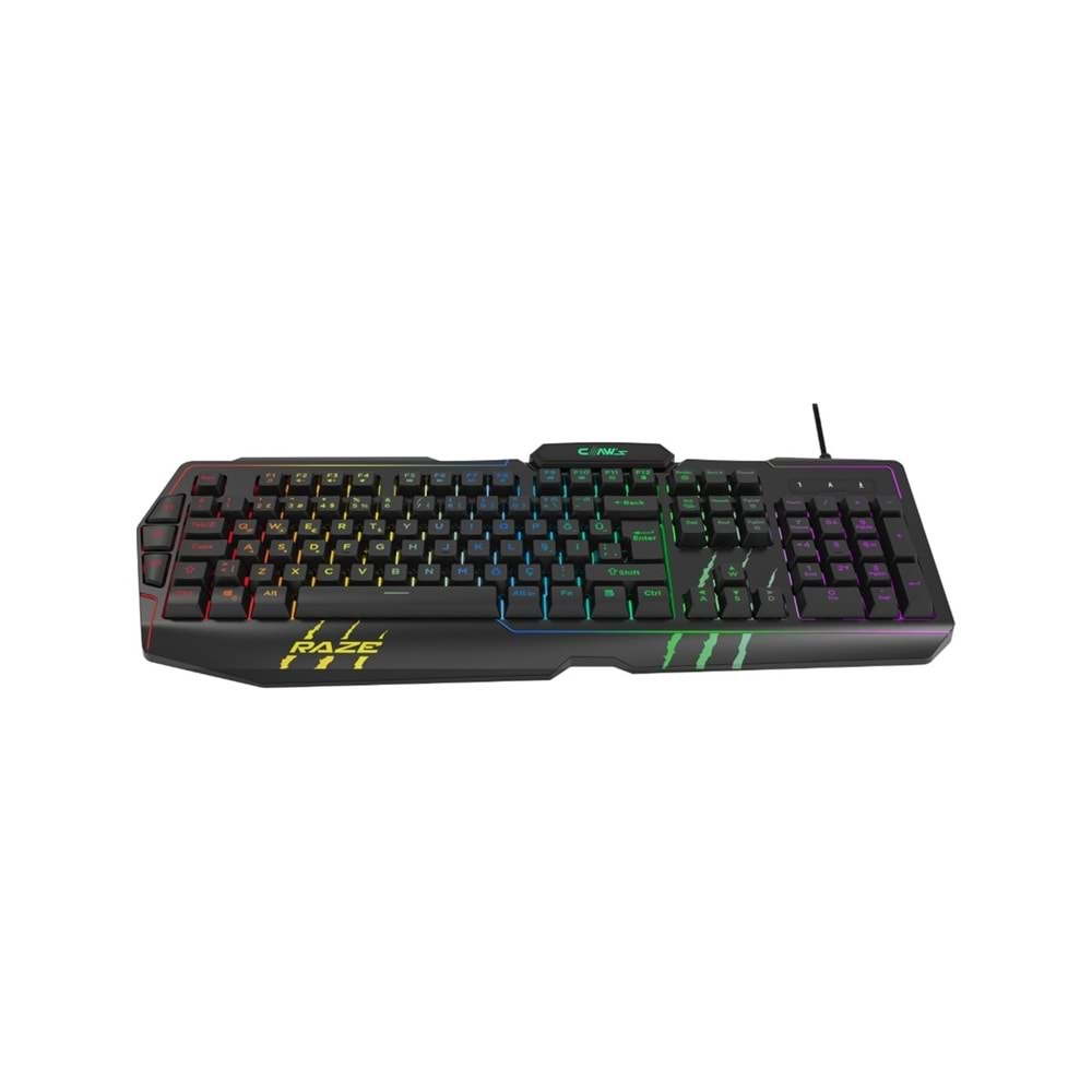 Claw's “ Claw's Raze RGB Yazılım & Harici G-Makro Tuşlu - Lazer Baskılı Özel ABS Materyal - Örgü Kablolu Membran Oyuncu Klavyesi